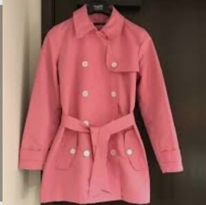 Lauren Ralph Lauren Large Bubblegum Clueless Double Breasted Polka Dot Tench Ct